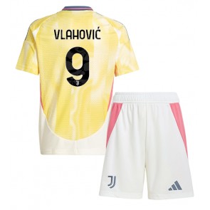 Juventus Dusan Vlahovic #9 Dětské Venkovní dres komplet 2024-25 Krátký Rukáv (+ trenýrky)